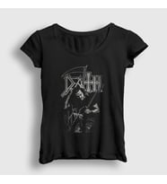 Presmono Kadın Siyah Chuck Schuldiner Death T-Shirt 137799tt