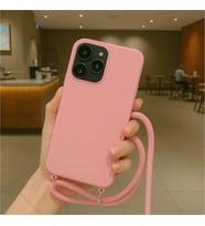 Coverzone iPhone 17 ile Uyumlu ?pli Boyun Ask?l? Silikon K?l?f Kadife ?� Yap?l? Dulcet Epiphany boyun �apraz as?labilen ?pli K?l?f A�?k Pembe