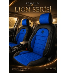 Renault Express 2021 Uyumlu Lion Serisi 2+1 Ticari Tay Tüyü Mavi Siyah Koltuk Kılıfı