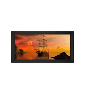 Manzara Temalı Kanvas Tablo 50 x 70 cm Siyah Çerçeve