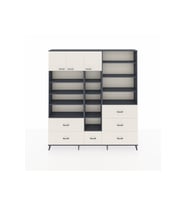 Arges Gardrop 17 Raflı 6 Çekmeceli 3 Kapaklı 220x30x243 Antrasit-Aytaşı