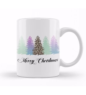 Yılbaşı Yeni Yıl Konseptli Pine Merry Christmas Kupa Bardak Porselen