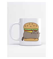 Pusheen Burger Baskılı Porselen Kupa Bardak