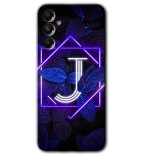 Galaxy A05s Kılıf HD Desen Baskılı Kılıf - Dark Neon Yaprak J Harfi
