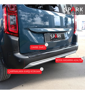 Citroen Berlingo 2019- Yılı ve Sonrası Uyumlu Arka Tampon Eşiği Parlak