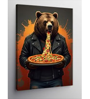 Kanvas Tablo Pizza Tutan Ayı