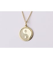 14 Ayar Altın Yin Yang Kolye, Kişiye Özel Yin Yang Kolye, Tai Chi Kolye