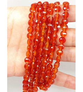 Akik Taşı YASSI Faset Kesim Dizi 6x4mm (42805)