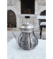 BAKIR SÜTLÜK, SOSLUK NAKIŞ İŞLEMELİ GÜMÜŞ RENK (2LT KALAYLI)
