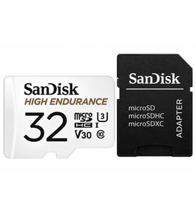 SanDisk High Endurance 32 GB microSDHC Hafıza Kartı + SD Adaptör – 100 MB/s, U3 V30 Class 10, 4K Full HD, Araç ve Güvenlik Kamerası