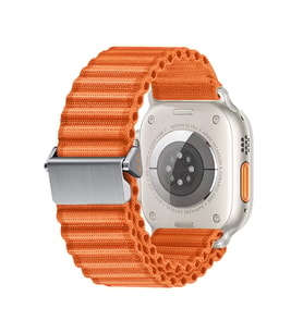 Apple Watch 44/45/46/49mm Kordon Kilit Dizayn Naylon Kumaş Hasır Kordon 123 2/3/ (Turuncu)