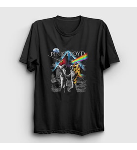 Presmono Unisex Siyah Moon V2 Pink Floyd T-Shirt 352589tt