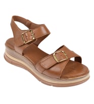 Floor Hakiki Deri Comfort Kadın Sandalet MAK-1906 TABA