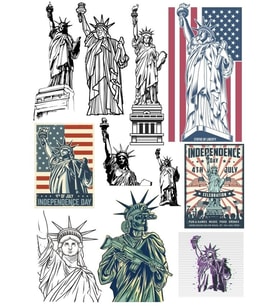 Özgürlük Anıtı Sticker Set 11 Parça Telefon, Tablet, Defter, Laptop Sticker