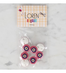Loren Crafts 8 li Pembe Nazar Boncuğu Düğme - 693