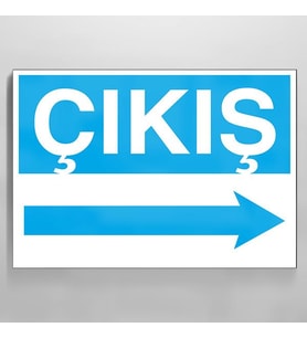 Çıkış Sağ Uyarı Levhası 30x40cm (Karışık)