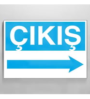 Çıkış Sağ Uyarı Levhası 30x40cm (Karışık)