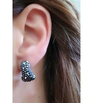 Swarovski taşlı gümüş trend küpe