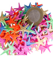 Polyester Deniz Yıldızı Minik Boy  0.5 CM- 1.5 CM (100 Adet)  Karışık Renk