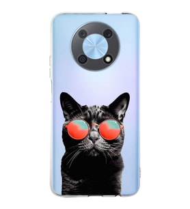 PrintiFy Huawei Nova Y90 ile Uyumlu 1mm Slim Fit Kedi 3 050d Baskılı Şeffaf  Kılıf