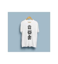 Oversize Siyah Beyaz Üç Maymun Tasarım Unisex T-shirt