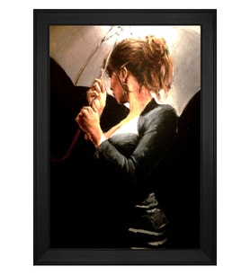 Kadın Motifli Kanvas Tablo 80 x 110 cm Siyah Çerçeve