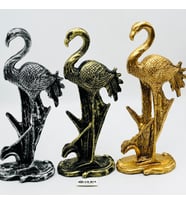 Polyester Gümüş Büyük Flamingo Biblo 46 cm