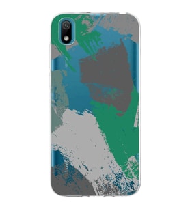 Huawei y5 2019 Uyumlu Kapak Brush Stroke Tasarımlı Şeffaf Silikon Kılıf