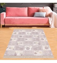 Patchwork Çiçek Desenli Yıkanabilir Kaymaz Taban Leke Tutmaz Modern Salon Halısı ve Yolluk (Çok Renkli)