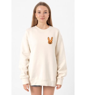 Bad Bunny Halloween Ekru Kadın 2ip Sweatshirt