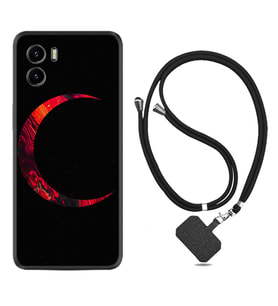 Vivo Y15S Y32 Y33S Y51 Y53S Kılıf Boyun Askılı Silikon Red Moons 1747