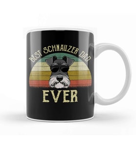 Mens Dog Vintage Best Schnauzer Dad Ever Fathers day Gifts Köpek Kupa Bardak Porselen