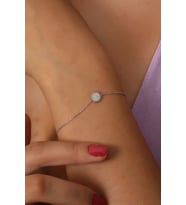 925 Ayar Gümüş Zincirli Zirkon Taşlı Güneş Model Bileklik