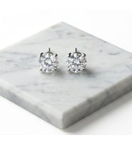 Kadın Moissanite Büyük Tek Taş Gümüş Küpe