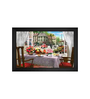Manzara Temalı Kanvas Tablo 80 x 110 cm Siyah Çerçeve