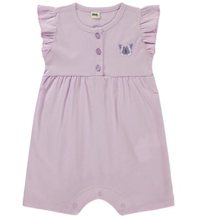 Civil Baby Kelebek Baskılı Kolu Büzgülü 6-18 Ay Tulum - Lila