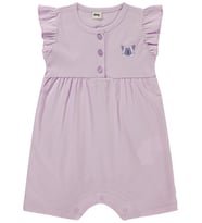 Civil Baby Kelebek Baskılı Kolu Büzgülü 6-18 Ay Tulum - Lila
