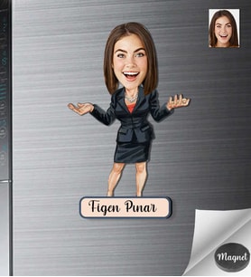 Kişiye Özel Kadın Ahşap Magnet -24