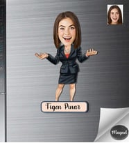 Kişiye Özel Kadın Ahşap Magnet -24