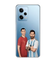 Redmi Note 12 Pro 5G Uyumlu Cristiano Ronaldo & Lionel Messi Tasarımlı Şeffaf Telefon Kılıfı
