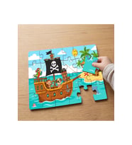 Gemide Sevimli Hayvanlar Tasarımlı 24 Parça Ahşap Çocuk Puzzle