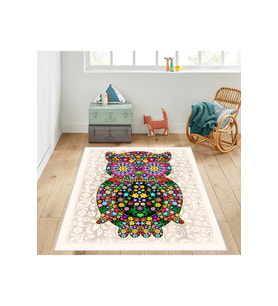 Rovigo Home Dijital Baskı Yıkanabilir Kaymaz Taban Çocuk Halısı RVG4073 (Krem)