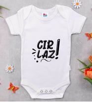 BK Kids Cırlaz Tasarımlı Beyaz Bebek Body Zıbın-1