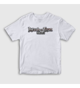 Presmono Unisex Çocuk Beyaz Logo Anime Attack On Titan T-Shirt 124120tt (Beyaz)