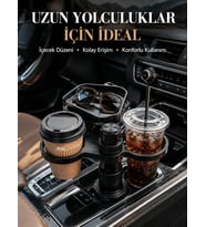 Ayarlanabilir Araç Bardaklık Aparatı Çift İçecek ve Tepsili Tasarım