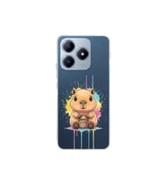 Realme C63 ile Uyumlu Splash Kapibara Tasarımlı Şeffaf Silikon Kılıf