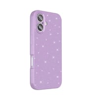 iPhone 16 Plus Kılıf Kamera Korumalı Simli Parıltılı Lüks Silikon (Lila)