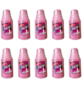 Roll-Up Party Dreams Parti Davet Piknik Renkli Plastik Sert Mika Bardak - Pembe - 25'li 10 Paket