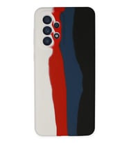 Pilelistore   Samsung Galaxy A73 5G Kılıf Ebruli Lansman Silikon - Beyaz-Siyah
