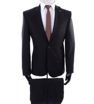 Jan Carlucci Yünlü  Slimfit Drop 6 Takım (Kahverengi)